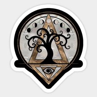 Golden Spiral  Tree - Sacred Geometry Sticker